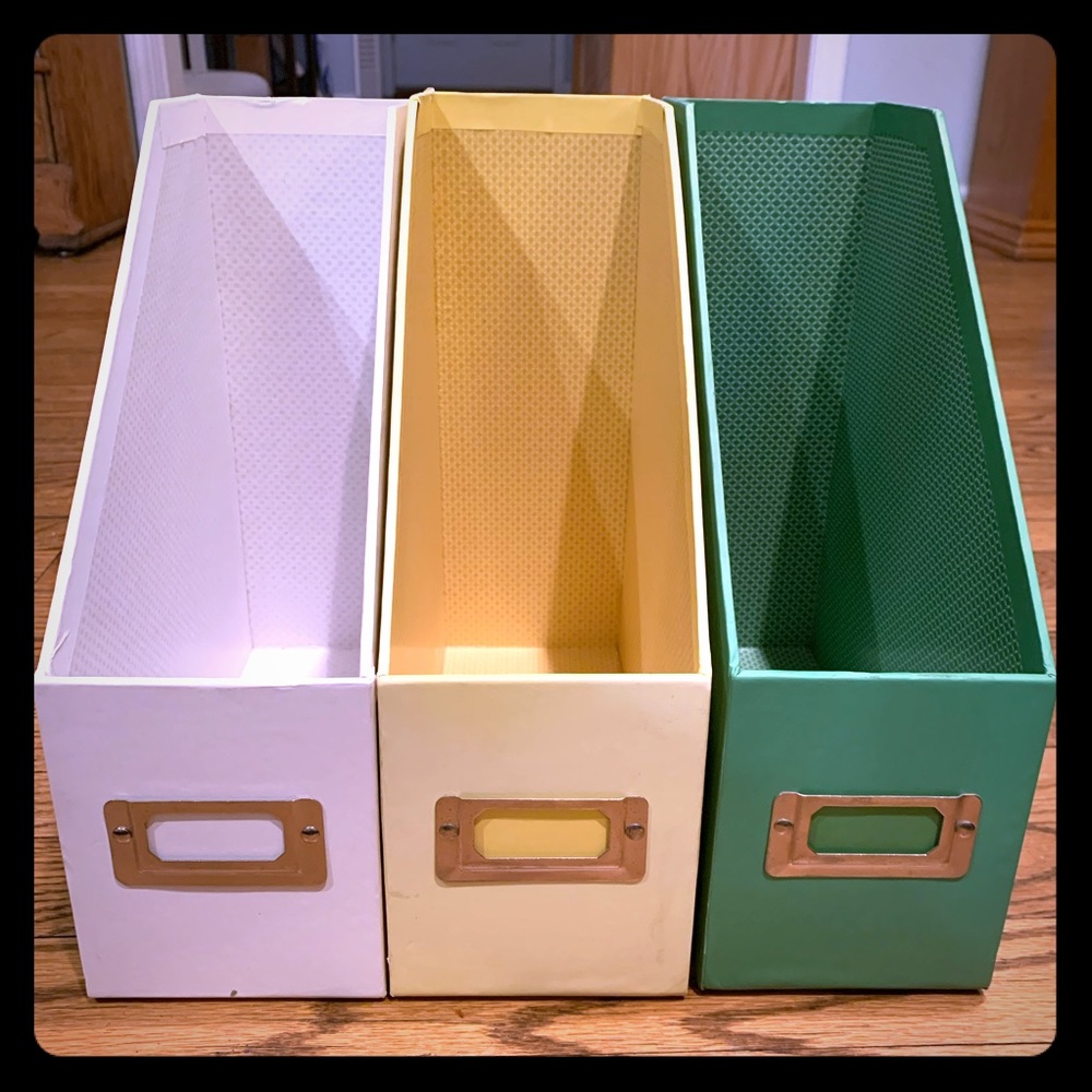 3 Rigid Paperboard Magazine/File Boxes